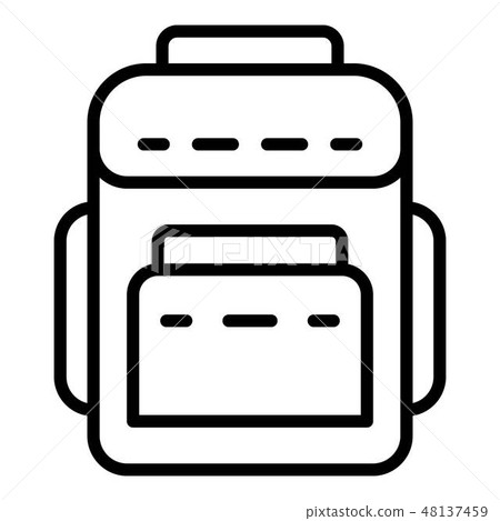 Textile backpack icon, outline style 48137459