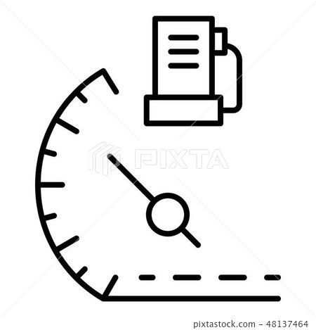 Car fuel gauge icon, outline style 48137464