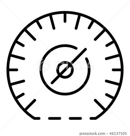 Mile per hour speedometer icon, outline style Mile per hour speedometer icon, outline style 48137505