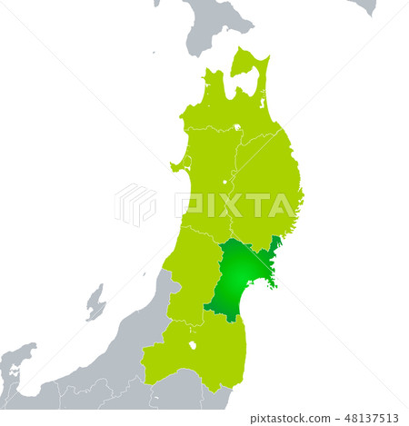 Miyagi prefecture map and Tohoku region 48137513