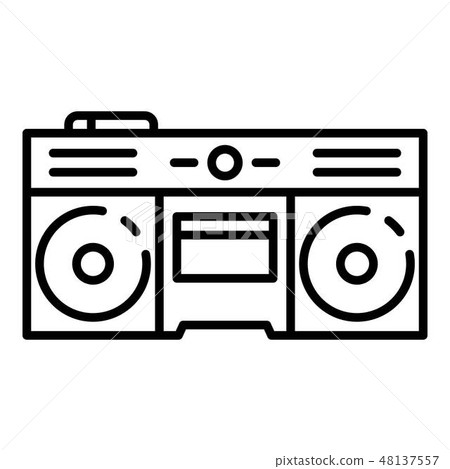 Boom box icon, outline style 48137557