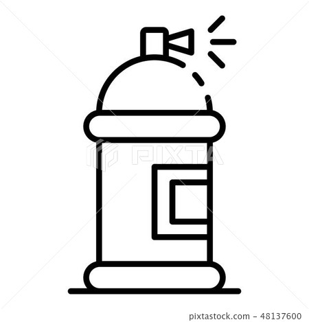 Paint spray bottle icon, outline style 48137600