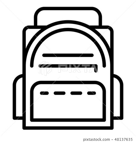 Kid backpack icon, outline style Kid backpack icon, outline style 48137635