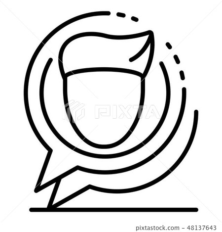 Webinar chat bubble icon, outline style 48137643