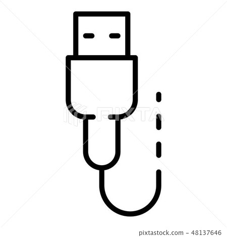 Usb charge cable icon, outline style Usb charge cable icon, outline style 48137646