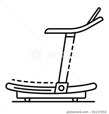 Modern treadmill icon, outline style Modern treadmill icon, outline style 48137658