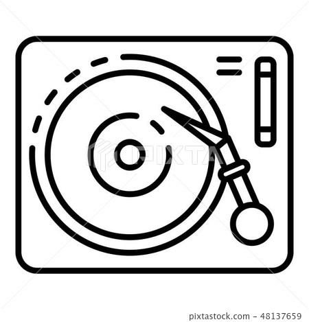 Vinyl play desk icon, outline style Vinyl play desk icon, outline style 48137659