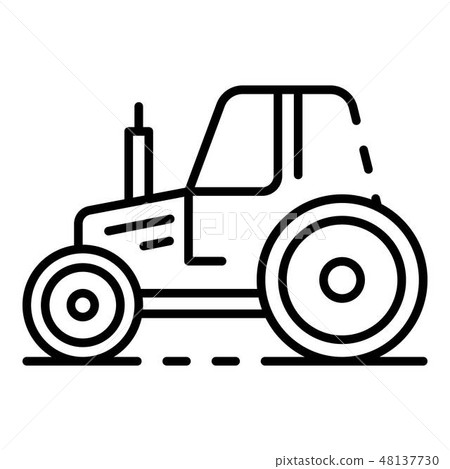 Village tractor icon, outline style 48137730