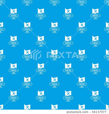 Pirate flag pattern vector seamless blue - Stock Illustration [48137977 ...