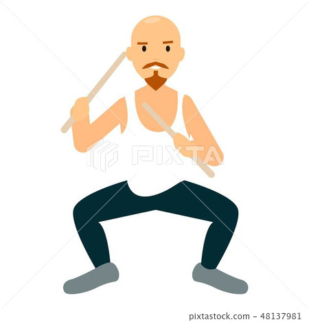 Man drummer icon, flat style Man drummer icon, flat style 48137981