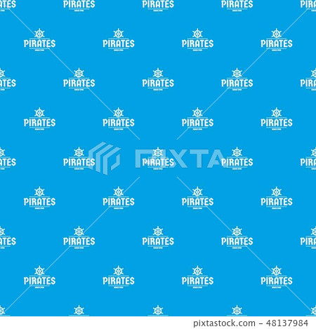 Pirate ship pattern vector seamless blue Pirate ship pattern vector seamless blue 48137984