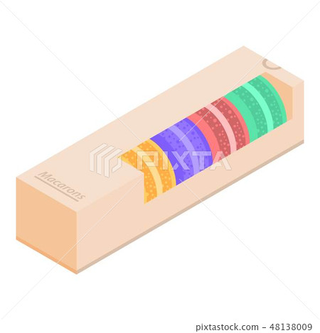 Macaroons box icon, isometric style Macaroons box icon, isometric style 48138009