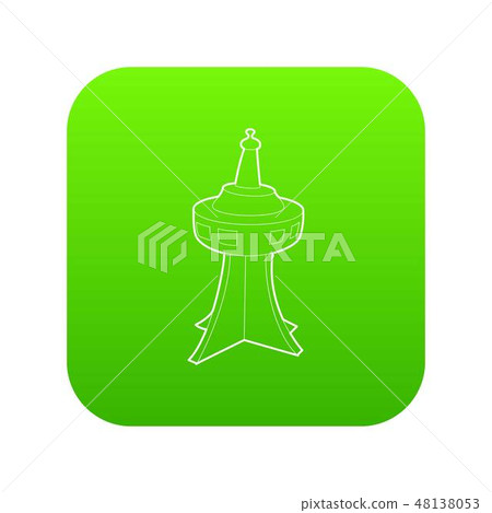 Television tower icon green vector 48138053