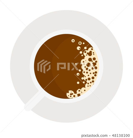 Top view coffee cup icon, flat style 48138100