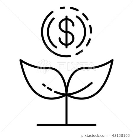Increase money plant icon, outline style 48138103
