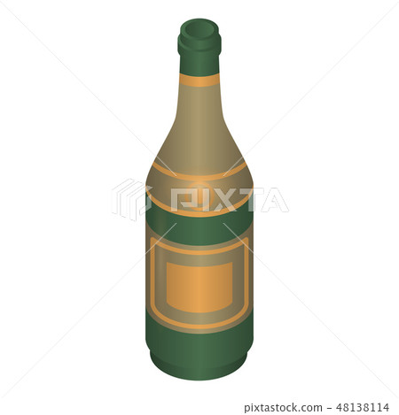 Champagne bottle icon, isometric style 48138114