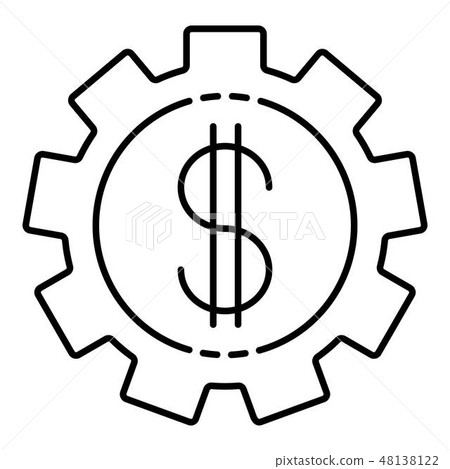 Cogwheel money icon, outline style Cogwheel money icon, outline style 48138122