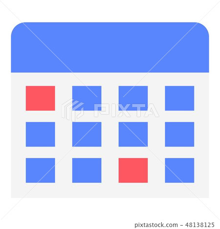 Wall calendar icon, flat style Wall calendar icon, flat style 48138125