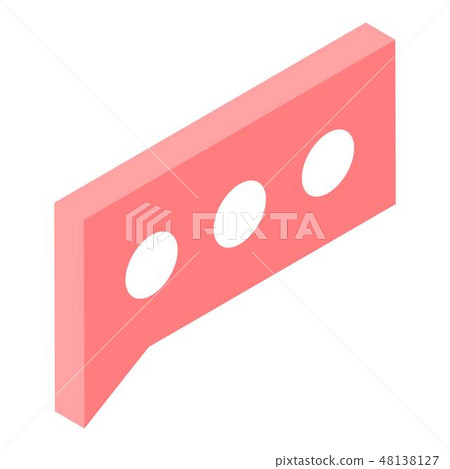 Red bubble chat icon, isometric style Red bubble chat icon, isometric style 48138127