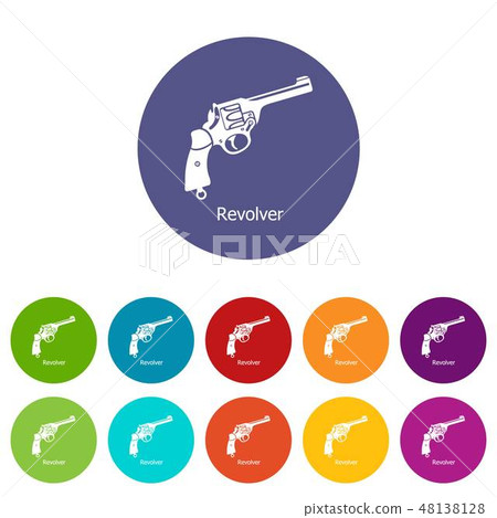 Revolver icons set vector color 48138128