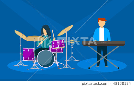 Concert band banner, flat style Concert band banner, flat style 48138154