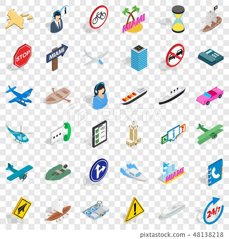 Traffic in city icons set, isometric style 48138218