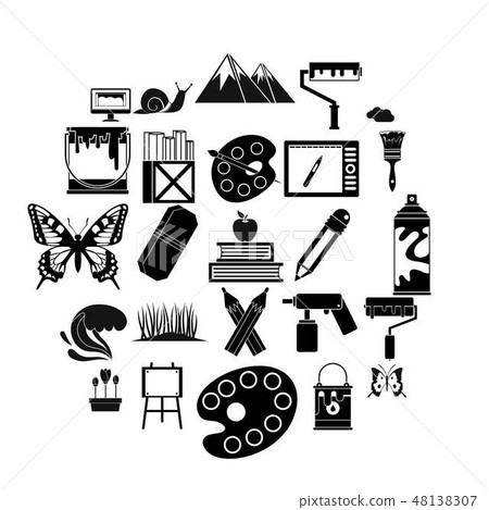 Eco activist icons set, simple style 48138307