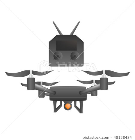 Black drone icon, realistic style Black drone icon, realistic style 48138484