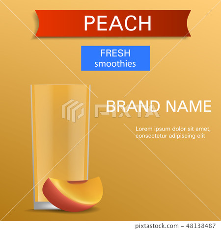 Peach fresh smoothies concept background, realistic style Peach fresh smoothies concept background, realistic style 48138487