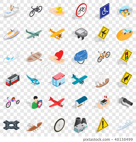 Traffic sign icons set, isometric style Traffic sign icons set, isometric style 48138499