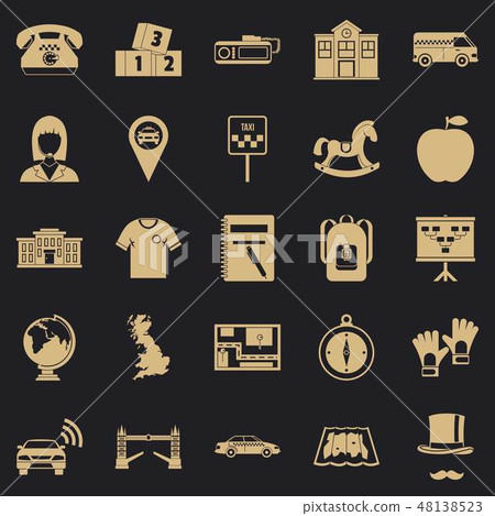 Autobus icons set, simple style Autobus icons set, simple style 48138523