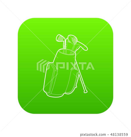 Golfing bag icon green vector 48138559