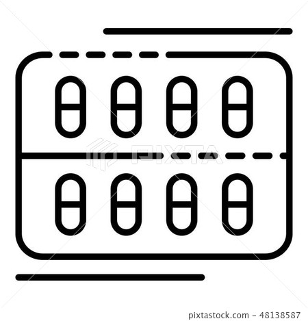 Medical pill pack icon, outline style Medical pill pack icon, outline style 48138587