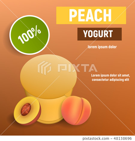 Peach yogurt concept background, realistic style Peach yogurt concept background, realistic style 48138696