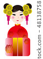 Chinese-style girl illustration 48138758