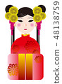 Chinese-style girl illustration 48138759