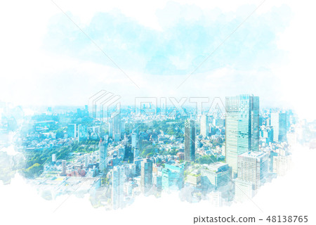 東京風景水彩風格 東京風景水彩風格 48138765