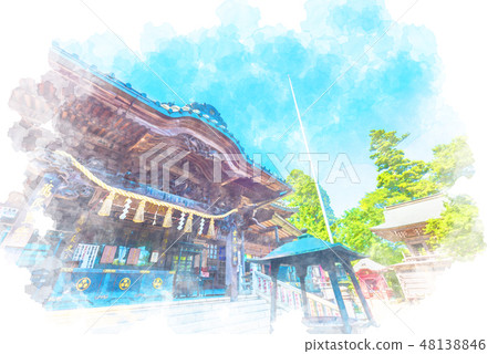 Takao mountain meditation watercolor painting Takao mountain meditation watercolor painting 48138846