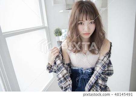 Straight hair Japanese hairstyle Straight hair Japanese hairstyle 48145491