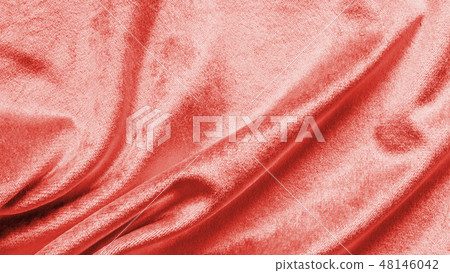 Red velvet background or velour flannel texture 48146042