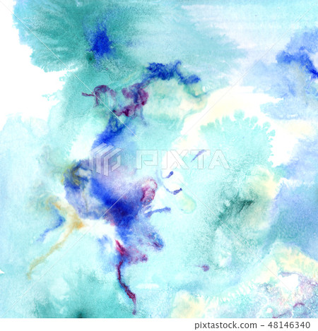 Abstract watercolor paper splash shapes isolated drawing. Illustration aquarelle for background. Abstract watercolor paper splash shapes isolated drawing. Illustration aquarelle for background. 48146340
