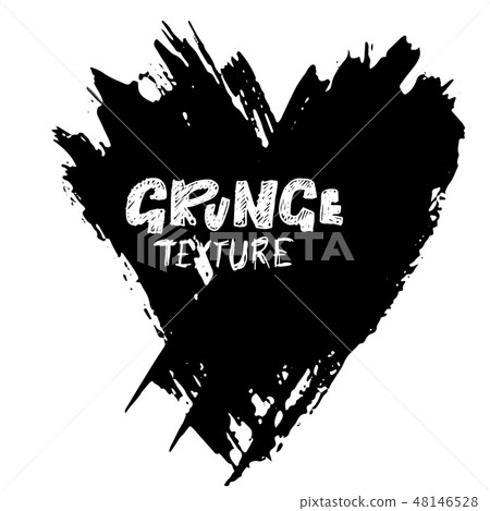 Ink vector dry brush stroke. Heart. Vector... - Stock Illustration ...