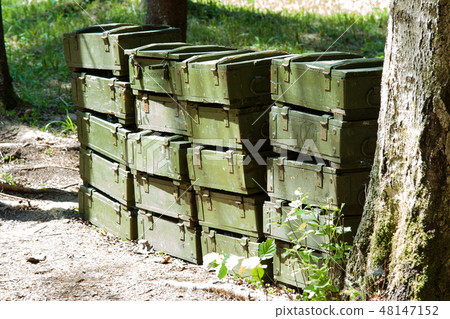 Soviet army ammunition boxes in patriotic park Soviet army ammunition boxes in patriotic park 48147152