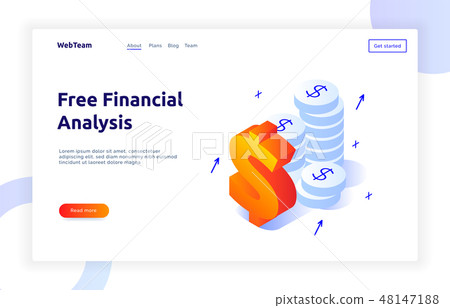 Isometric money investment and growth  design 48147188