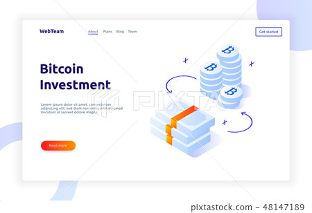 Isometric bitcoin investment and growth  concept 48147189