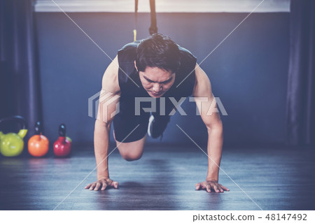 young people practicing workout young people practicing workout 48147492