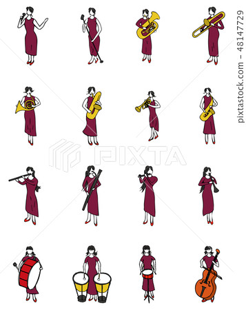 爵士樂插畫剪集合 爵士樂插畫剪集合 48147729
