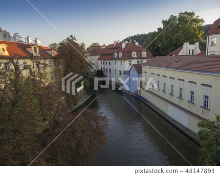 Certovka river, Devil's Channel, also called Little Prague Venice between Kampa island and Mala 48147893