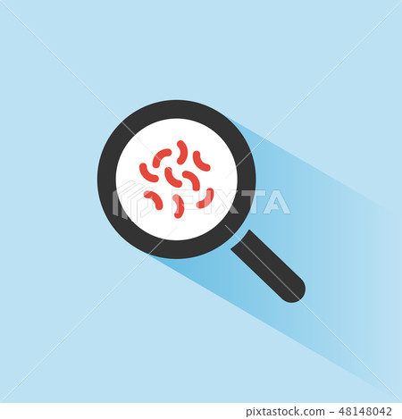 Magnifying glass with germs 48148042