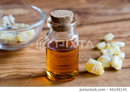 A bottle of frankincense essential oil A bottle of frankincense essential oil 48148145